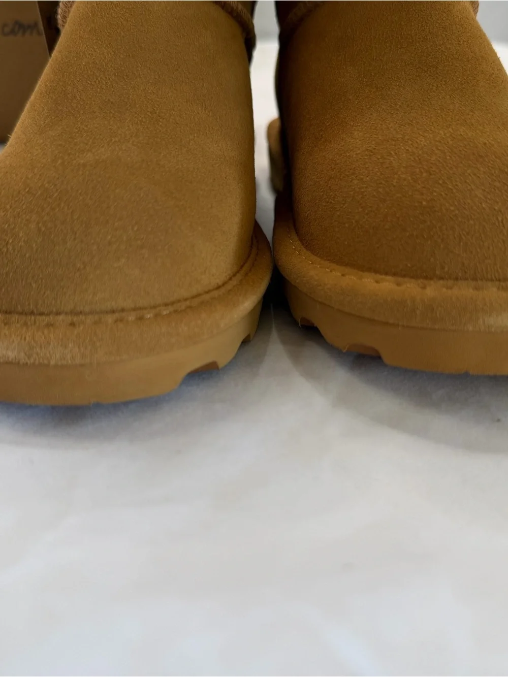 BearPaw Tan Suede Cozy Short Boot iced coffee